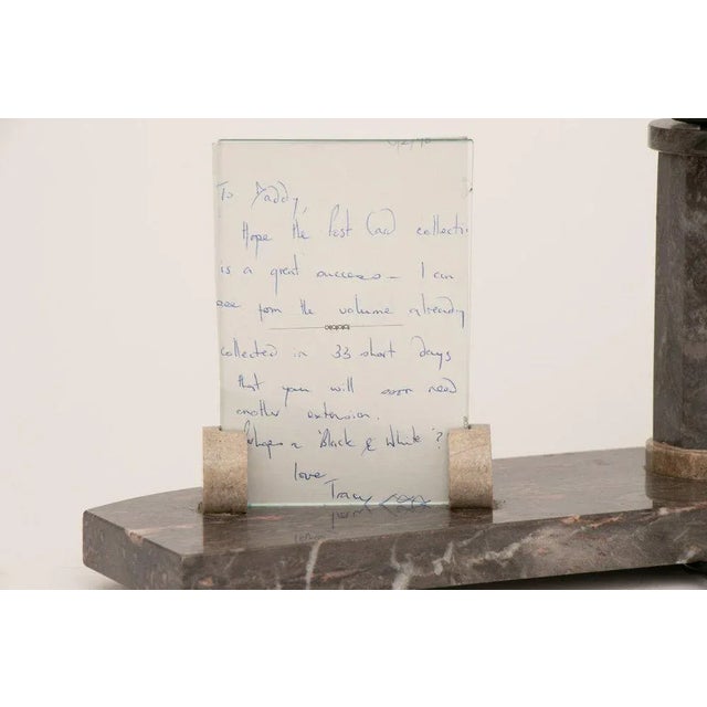 French Art Deco Table Lamp in Marble with Photo Frame, 1930 For Sale - Image 6 of 8