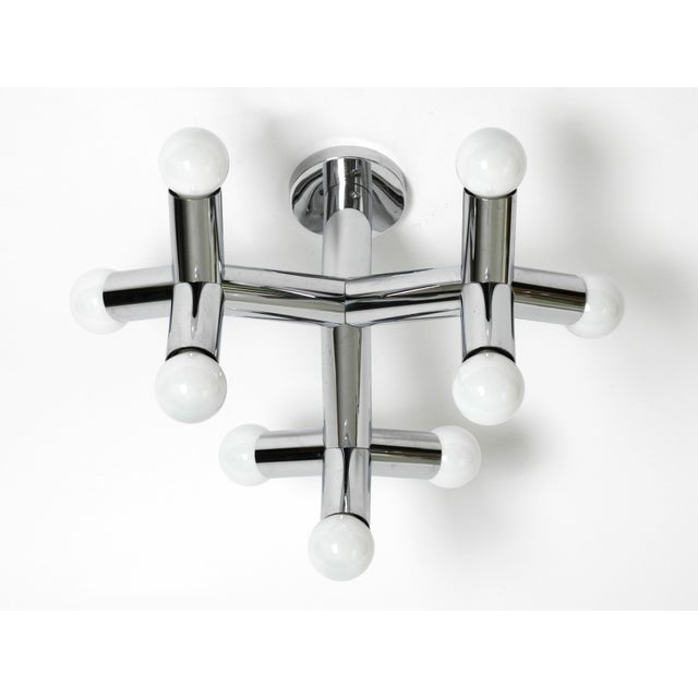 J.T. Kalmar Vintage Space Age Chrome Ceiling Lamp by J.T. Kalmar, 1960s For Sale - Image 4 of 18