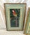 Vintage Pair of Macaw Needlepoint Framed Pictures in a faux bamboo frame with double matting. Med-14.75in w x 23in h x 1in...