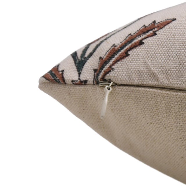 Rustic Cotton Block Print Pillow Cover 14x14 Inch– Home Décor Accent- Amitabh For Sale - Image 3 of 5