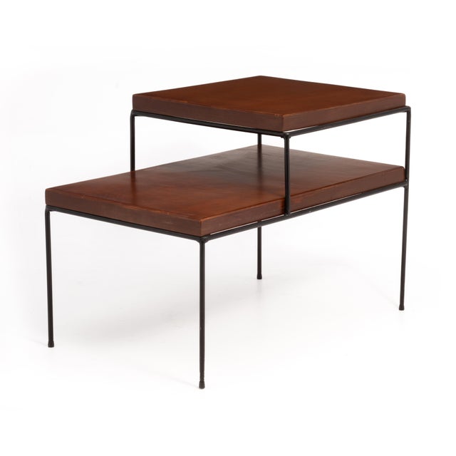 Winchendon Furniture “Planner Group” Paul McCobb Planner Group Iron Leg Tiered Side End Table Mid Century 1950s For Sale - Image 4 of 13