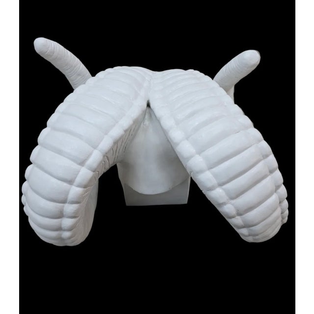 Vintage White Rams Head Statue For Sale In Chicago - Image 6 of 7
