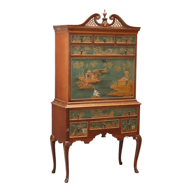 Antique Bar Cabinet Chinoiserie in Mahogany, United Kingdom, 1900 For Sale
