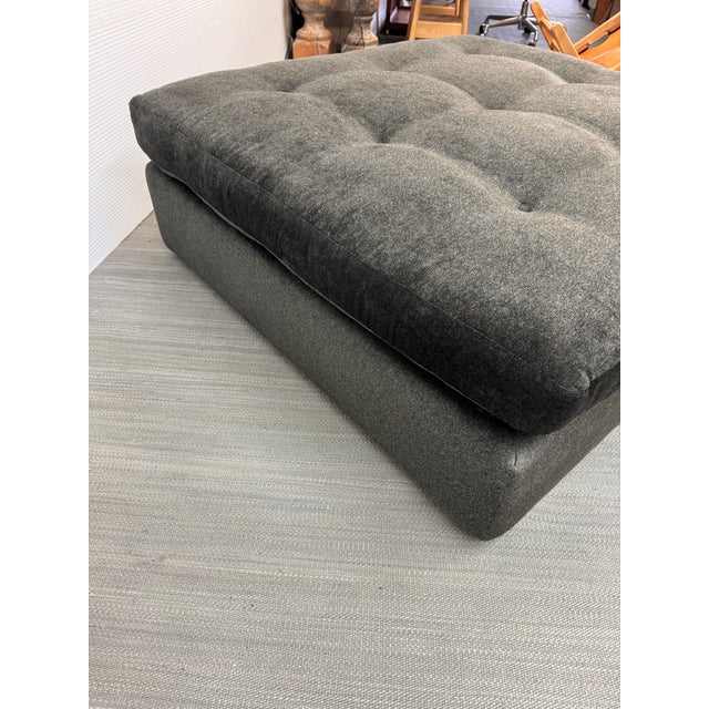 Scheiber Design Group Tufted Ottoman, Charcoal For Sale - Image 10 of 16
