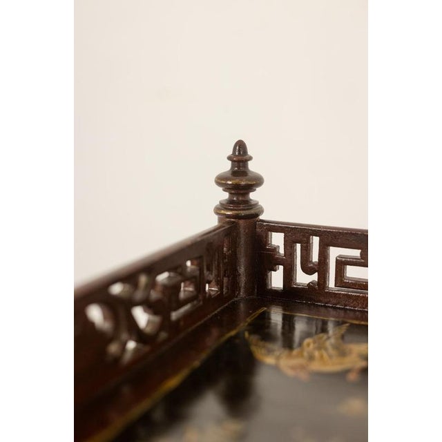 Small Napoleon III Side Table with Japanese-Style Lacquer For Sale - Image 6 of 8