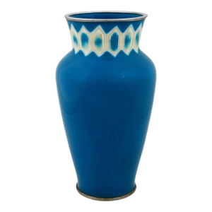 Late 19th Century Ando Factory Japanese Blue Cloisonne Enamel Vase