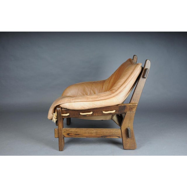 Wood Vintage Lounge Chairs in Leather and Oak from Maison Regain, France, 1960s, Set of 2 For Sale - Image 7 of 18