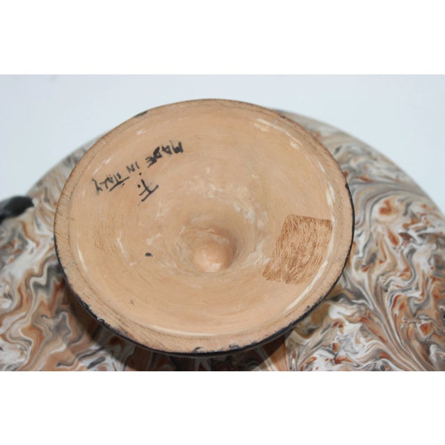 Italian Tazza Compote Terra Cotta With Marbelized Painting For Sale In West Palm - Image 6 of 10