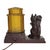 Amber Nuart Creations Art Deco Squirrel & Bird Accent Lamp With Amber Shade C1930 For Sale - Image 8 of 9