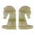 Vintage Mid-Century Modern Hand Carved Green Onyx Horse Head Bookends For Sale