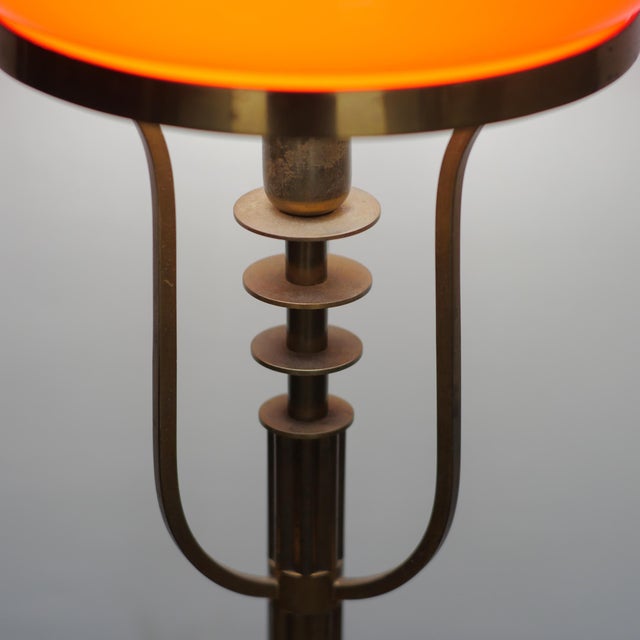 Italian Table Lamp in Brass, Glass, and Marble attributed to Stilux, 1950s For Sale - Image 11 of 18