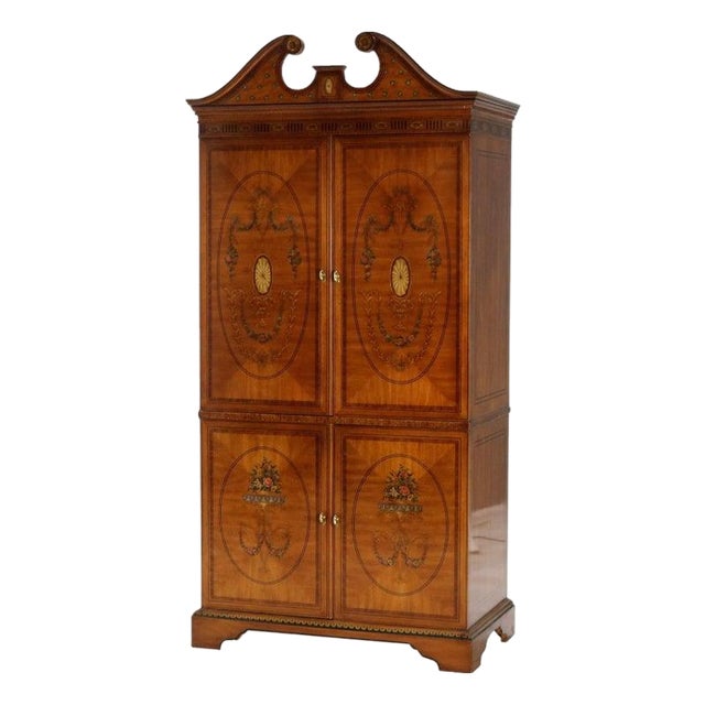 Vintage Drexel Heritage English School Adam’s Style Neoclassical Armoire 20thC For Sale