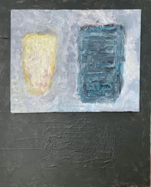 "Superimposition of Two Forms" - Contemporary Abstract Painting by G. Campbell Lyman
