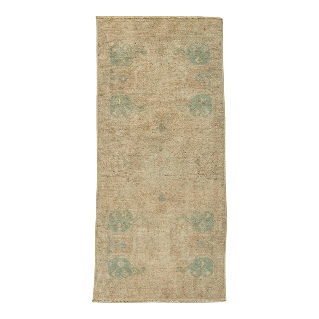 Turkish Mini Rug Oriental Hand Knotted Vintage Rug 1'6" x 3'3" #21200 For Sale