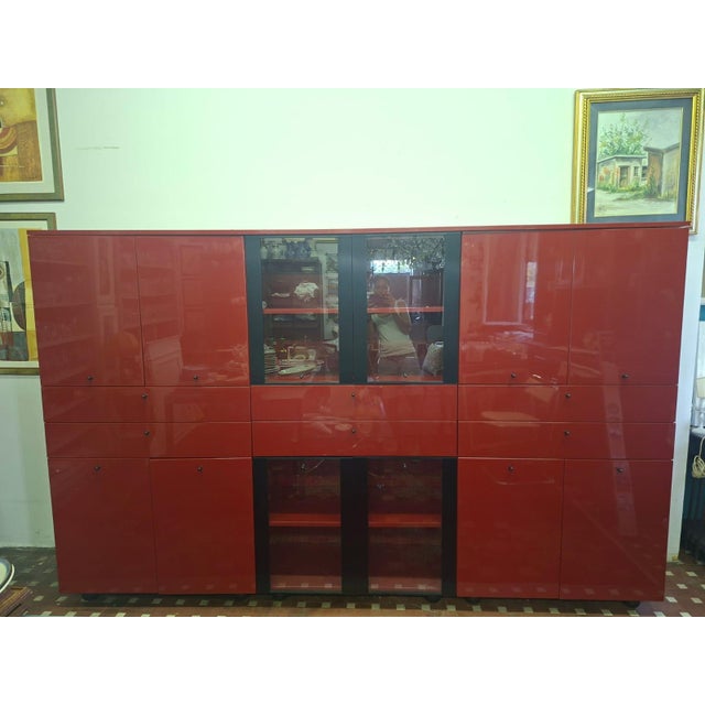 Italian Sideboard in Glossy Chinese Red Lacquer by Cappellini, 1990 For Sale - Image 13 of 18
