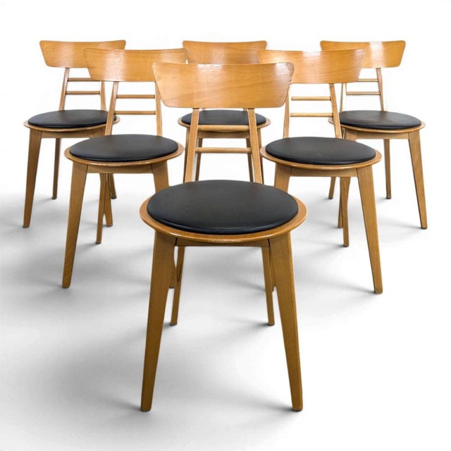 Vintage Chairs in Wood from Ton, Set of 6 For Sale - Image 8 of 8