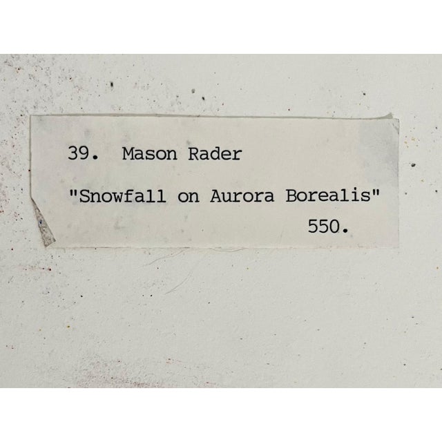 Paint Mason Rader, Surrealist Spray Paint Mixed Media Snowfall Aurora Borealis Mason Rader Paintin, 1994 For Sale - Image 7 of 7