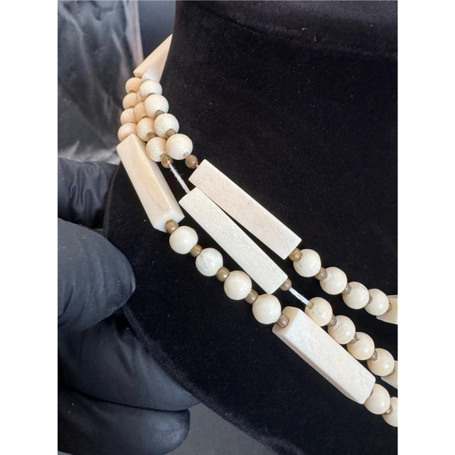1980s African Bone Bead Necklace, Opera Length For Sale - Image 4 of 15