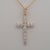 Lab Diamond Cross Pendant in Solid 14k Gold – 3mm Elegant Minimalist Jewelry For Sale - Image 4 of 7