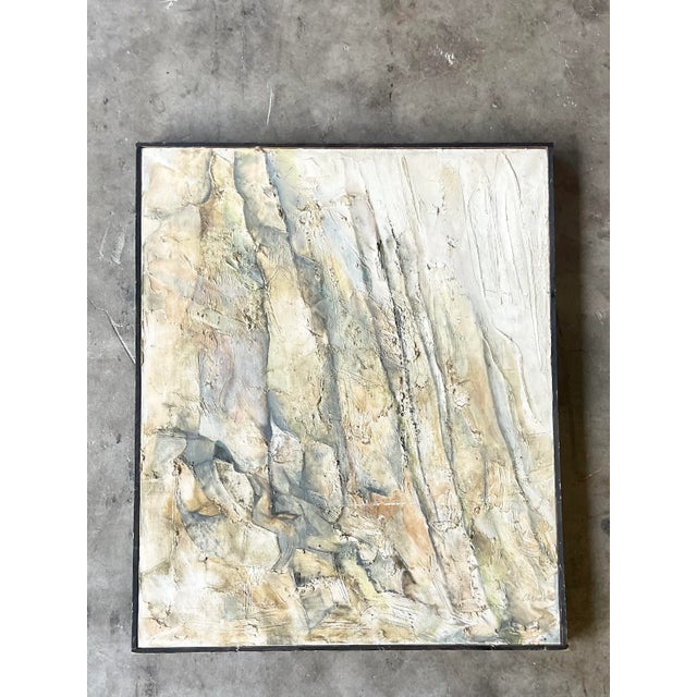 Mid 20th Century Vintage Midcentury Abstract Original Oil Painting For Sale - Image 5 of 7