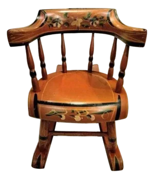 19th Century Original Paint Decorated Child's Rocking Chair