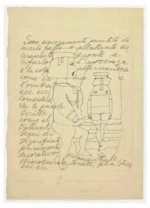 Mino Maccari, Bather, Pencil Drawing, 1960s