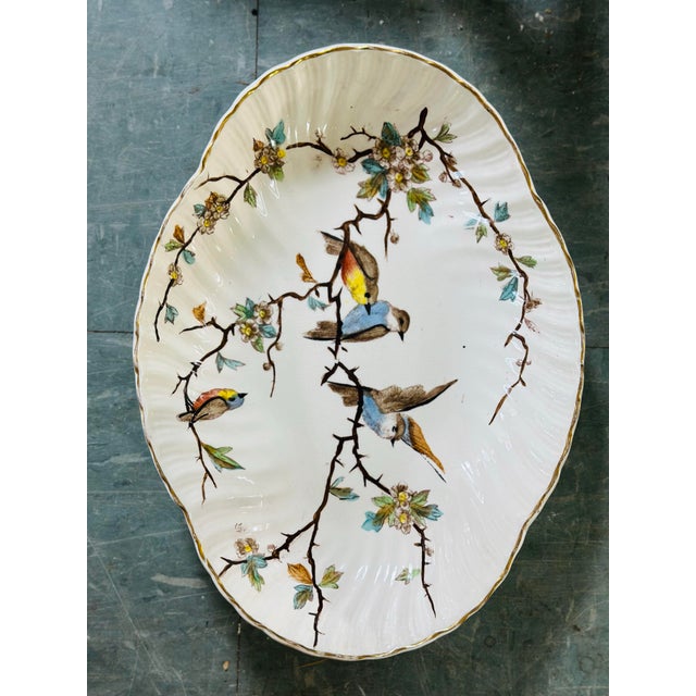 Japanese Antique Porcelain Bowl With Bird Motif For Sale - Image 3 of 6