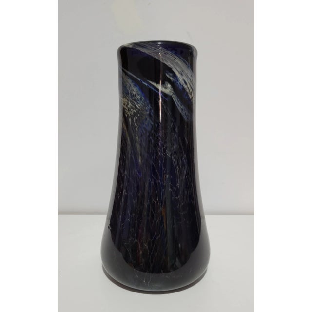 Abstract 1970s Loren Chapman Abstract Art Glass Vase For Sale - Image 3 of 11
