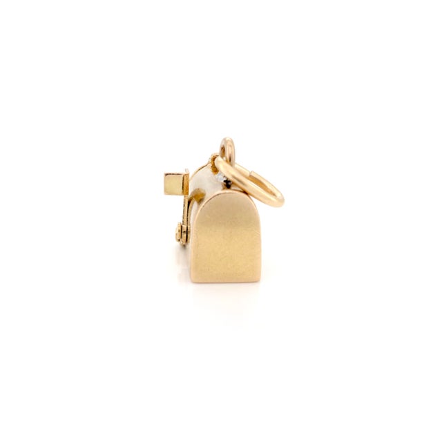 Mid 20th Century Vintage 14k j.m. Fisher Company Articulating Mailbox Charm For Sale - Image 5 of 12