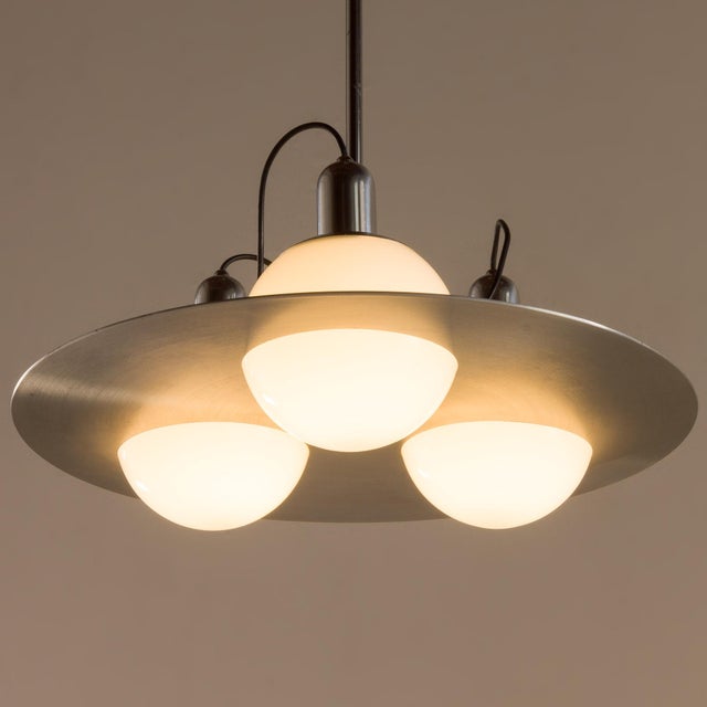 Metal Large Italian Space Age Chandelier, 1970s For Sale - Image 7 of 10