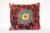 Red 1970s Vintage Multi Color Suzani Pillow Cover -19''x17'' Inches For Sale - Image 8 of 8