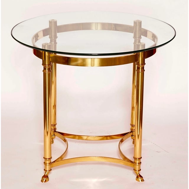 1970s Italian Brass and Glass Hoof Feet Table For Sale - Image 13 of 13