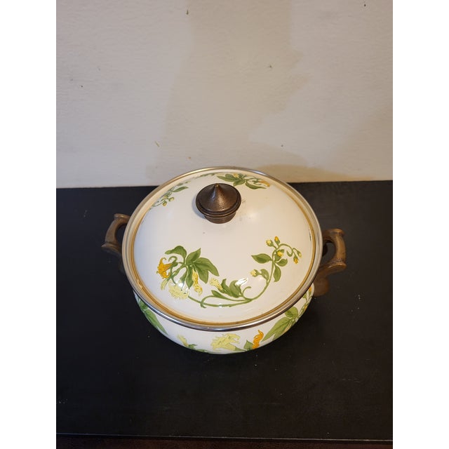 Rustic European Mid 20th Century Asta German Enamel Covered Serving Bowl For Sale - Image 3 of 18