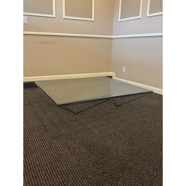 Black 1980s Alanda Coffee Table Paolo Piva for B&b Italia – Black Steel & Glass For Sale - Image 8 of 14