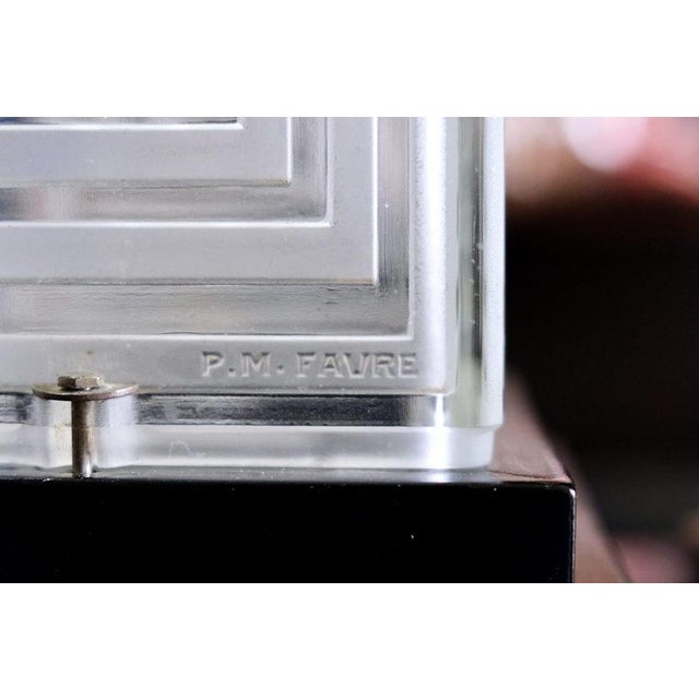 Glass Cubist Table Clock, 1931 For Sale - Image 7 of 8