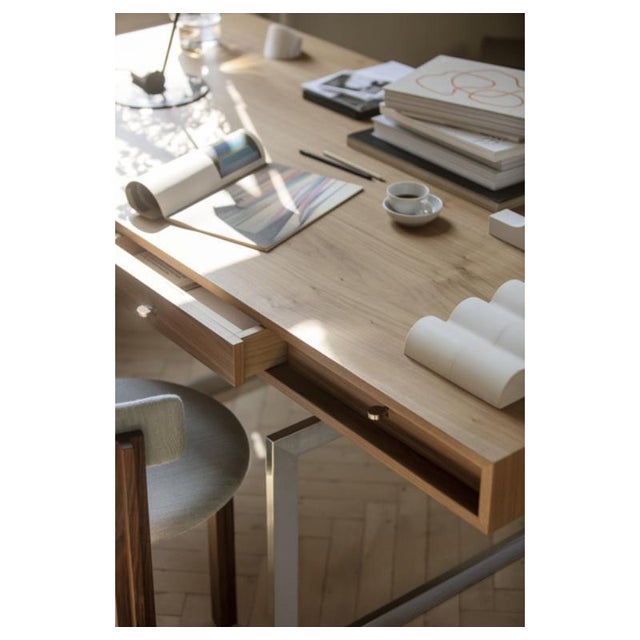 Office Desk in Walnut Wood and Stainless Steel Frame by Bodil Kjaer for Karakter For Sale - Image 15 of 18