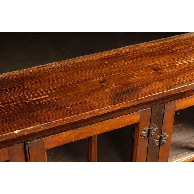 Brown Early 20th Century Mission-Style Display Case With Glass Doors For Sale - Image 8 of 13