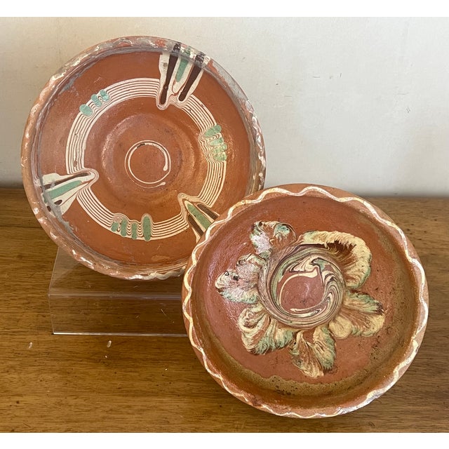 Vintage Terra Cotta Hungarian Earthenware Bowls- Set of 2 For Sale - Image 11 of 12