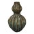 Vintage Mid-Century-Modern Glazed Pottery Double Gourd Ribbed Multicolor Earth Tone Vase For Sale