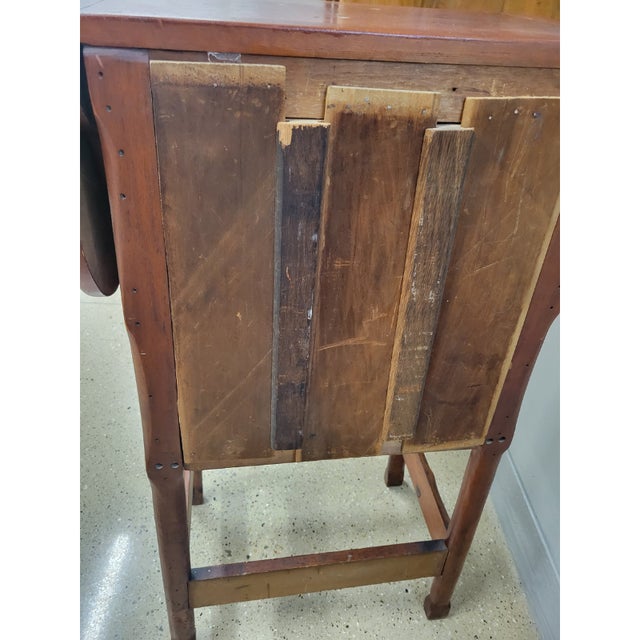 Vintage Red Cabinet With Drop-Down Sides For Sale - Image 9 of 9