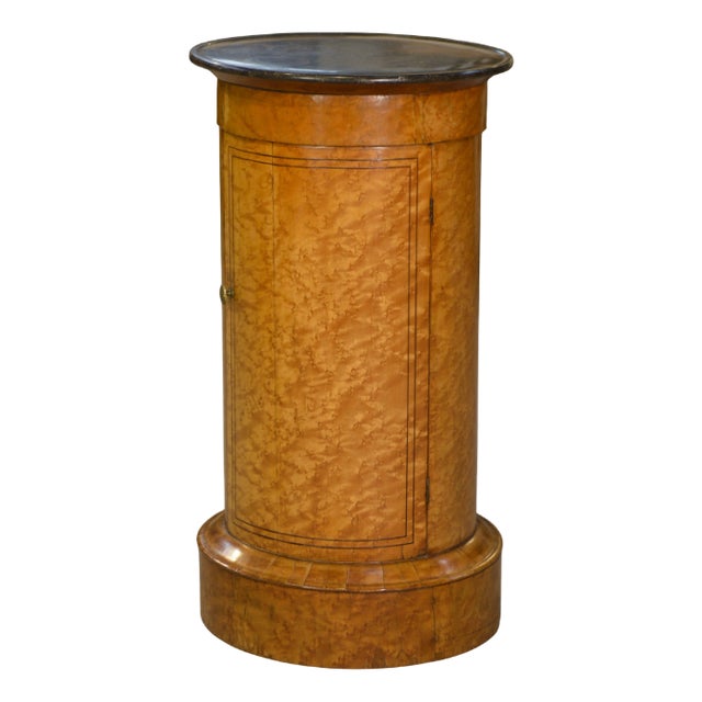 Empire-Style Side Table in Speckled Maple with Bluestone Top, 1800s For Sale