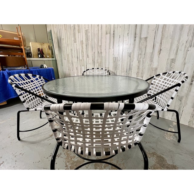 Brown Jordan 1950s Tadao Inouye for Brown Jordan Kantan Patio Table and Four Chairs, Attributed For Sale - Image 4 of 12