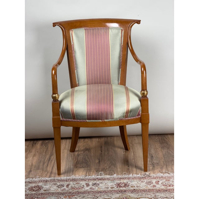 William Switzer French Empire Style Beechwood Armchair For Sale - Image 9 of 9