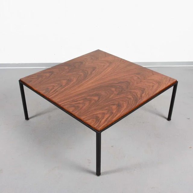 Metal Mid-Century Italian Square Wood and Iron Coffee Table, 1960s For Sale - Image 7 of 18