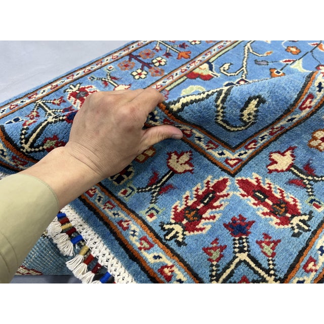 Blue Sultani Persian Style Floral Area Rug, 3'2" X 4'11" For Sale - Image 9 of 13