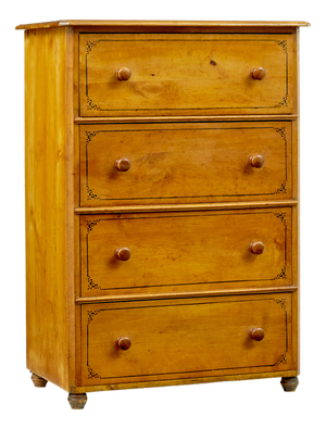 Hand Painted Chest of Drawers in Simulated Birch from Gemla Fabrikers, 1930
