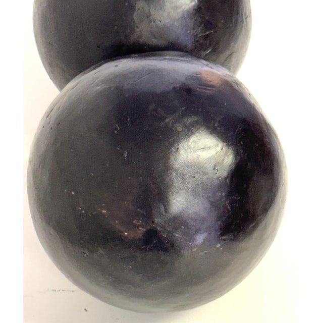 Graduated (9" & 7") Pair of Artisan Bronze Garden Balls / Sculptural Spheres For Sale - Image 18 of 18