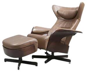 Leather Amanda Armchair with Ottoman from Brunstad Møbler, 1990s