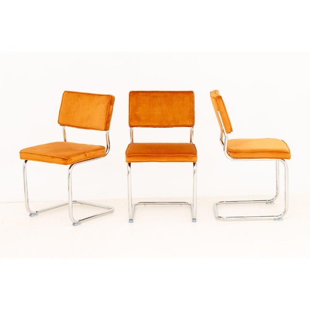 Metal Knoll Style Velvet Upholstered Chairs, 6 For Sale - Image 7 of 11