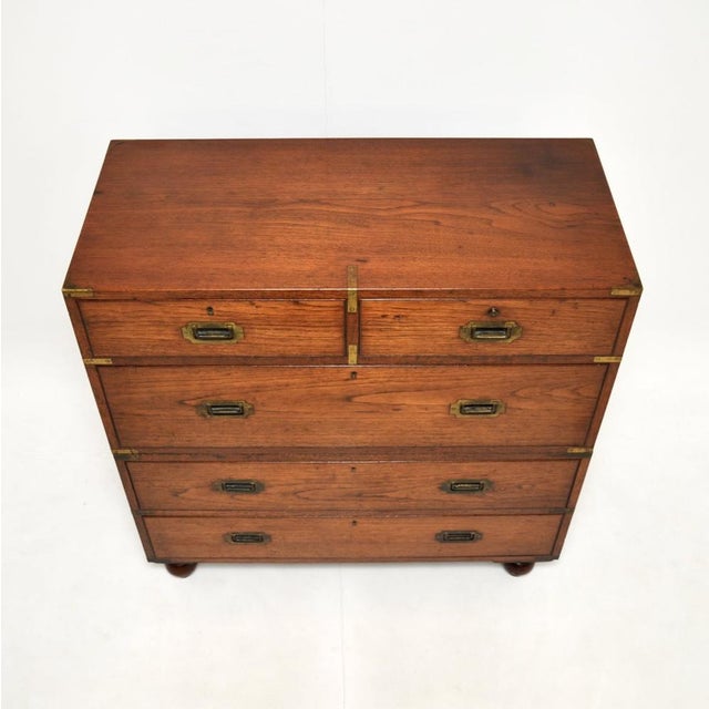 Brown Military Campaign Chest of Drawers, 1840s For Sale - Image 8 of 13